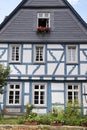Blue half-timbered house Royalty Free Stock Photo