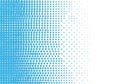 Blue halftone pattern featuring an array of dots that gradually decrease in size from Royalty Free Stock Photo