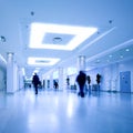 Blue hall of office centre Royalty Free Stock Photo