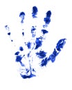 Blue hand