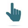 Blue Hand cursor icon isolated on background. Modern flat pictogram, business, marketing, internet c Royalty Free Stock Photo