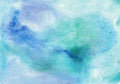 Blue hand-drawn watercolor background for design