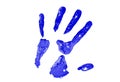 Blue Hand Print Royalty Free Stock Photo