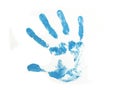 Blue hand print Royalty Free Stock Photo