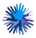 Blue Hand Print icon Royalty Free Stock Photo