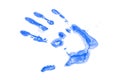 Blue hand print Royalty Free Stock Photo