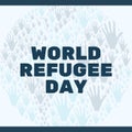 Blue Hand Print World Refugee Day Social Media Graphic Royalty Free Stock Photo