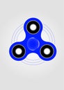 Blue hand spinner fidget toy Royalty Free Stock Photo