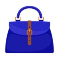 Blue handbag. Vector illustration on a white background.