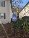 Blue Handicap parking sign, accessible parking Royalty Free Stock Photo