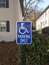 Blue Handicap parking sign, accessible parking Royalty Free Stock Photo