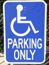 Blue Handicap parking sign Royalty Free Stock Photo