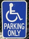 Blue Handicap parking sign Royalty Free Stock Photo