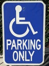Blue Handicap parking sign Royalty Free Stock Photo