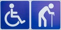 Blue Handicap symbol ,Disabled sign and Elder sign