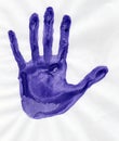 Blue handprint