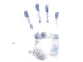 Blue handprint