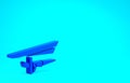 Blue Hang glider icon isolated on blue background. Extreme sport. Minimalism concept. 3d illustration 3D render