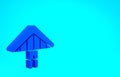 Blue Hang glider icon isolated on blue background. Extreme sport. Minimalism concept. 3d illustration 3D render