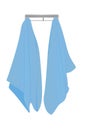 Blue hanging towels