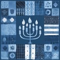 Blue Hanukkah Menorah Royalty Free Stock Photo