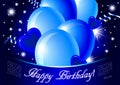 Blue happy birthday card