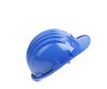 Blue hard hat.