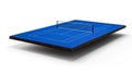 Blue hard surface tennis court and stadium full tennis sport theme 3d illustration