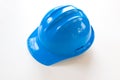 Blue hardhat on white Royalty Free Stock Photo