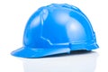 Blue hardhat isolated on white Royalty Free Stock Photo