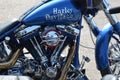 Blue Harley Davidson motorbike
