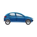 Blue hatchback car icon, cartoon style Royalty Free Stock Photo