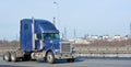 Blue hauler truck of my trucks and business Royalty Free Stock Photo