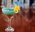 Blue hawaiian tropical cocktail Royalty Free Stock Photo