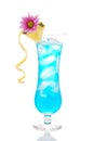 Blue hawaiian curacao cold cocktail Royalty Free Stock Photo