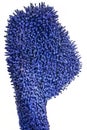 Blue head shape made with thousands of nails. New art