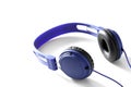 Blue headphone isolated on white background with copy space for your text