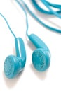 Blue headphones Royalty Free Stock Photo