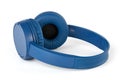 Blue headphones isolated Royalty Free Stock Photo
