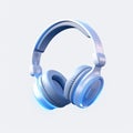 Blue headphones on a white background.