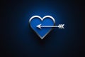 Blue Heart Arrow Design Pattern,Generative AI Royalty Free Stock Photo