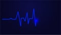 Blue heart-beat signal monitor. Heart rhythm - EKG vector illustration: heart beat. symbol Royalty Free Stock Photo