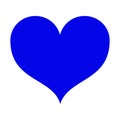 Blue heart beautiful shape isolated on white background. A symbol of love, Valentine`s day, the day of the wedding. Template.