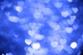 Blue heart bokeh background photo, abstract holiday backdrop Royalty Free Stock Photo