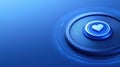 Blue heart button, a symbol of love, like, and favorite actions in digital interfaces Royalty Free Stock Photo