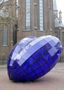 Blue heart in the centre of the city Delft, Netherlands Royalty Free Stock Photo