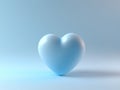 Blue Heart 3D Render, Minimalist Concept Royalty Free Stock Photo
