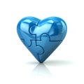 Blue heart jigsaw puzzle