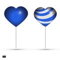 Blue heart shaped balloons. Happy holidays. Love.Vector Royalty Free Stock Photo