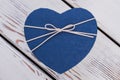 Blue heart-shaped gift box. Royalty Free Stock Photo